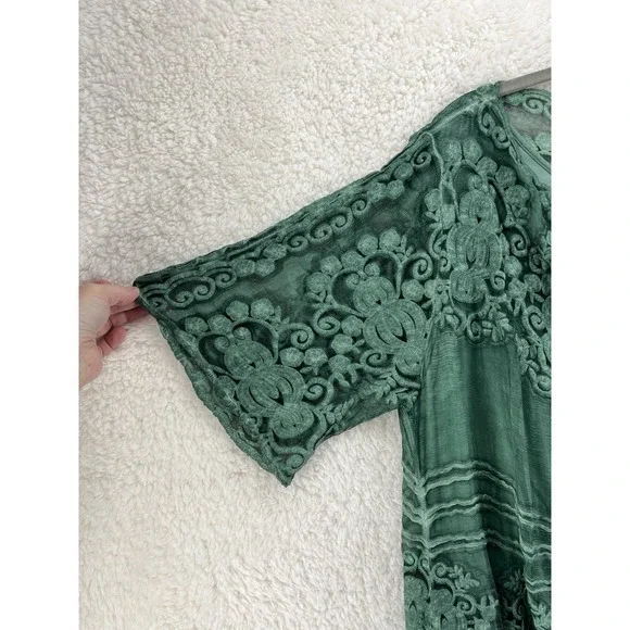 Soft Surroundings Tunic Womens Large Petite LP Silk Tessa Embroidered Fairycore - Picture 7 of 8